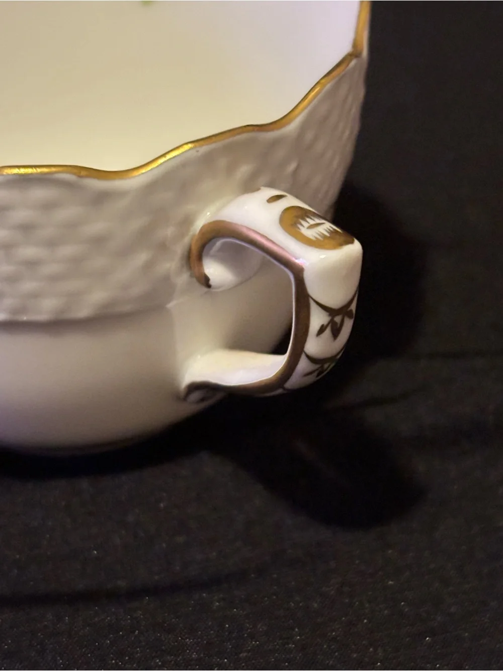 Vintage Herend ETON Demitasse Porcelain Teacup and Saucer. Pink Floral Pattern
